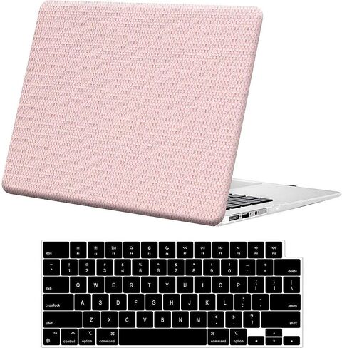 SaharaCase - Apple MacBook Air 13" M1 Chip Laptops Woven Laptop Case with Silicone KeyPad Cover Woven Fabric, Snap-On, Anti-Slip Grip (Pink) in Kuwait