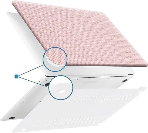 SaharaCase - Apple MacBook Air 13" M1 Chip Laptops Woven Laptop Case with Silicone KeyPad Cover Woven Fabric, Snap-On, Anti-Slip Grip (Pink) in Kuwait