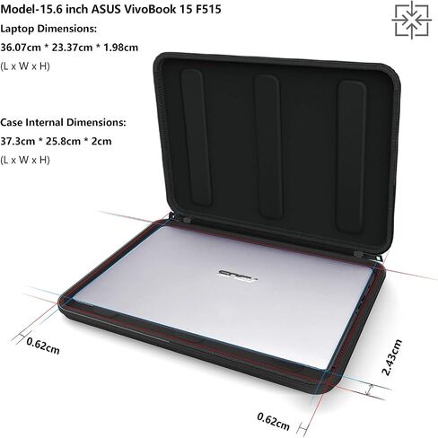 حافظة صلبة لجهاز الكمبيوتر المحمول Smatree مقاس 15.6 بوصة لأجهزة الكمبيوتر المحمول Dell Latitude 5520 مقاس 15.6 بوصة، وAsus Zenbook Pro Duo 15، وAcer Aspire 5 2021 مقاس 15.6 بوصة in Saudi Arabia