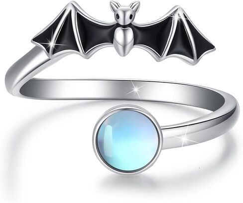 TRISHULA Bat Ring for Women 925 Sterling Silver Adjustable Halloween Bat Spider Open Ring Vampire Bat Spider Thumb Rings Jewelry Gift for Mom Daughter Wife in Kuwait