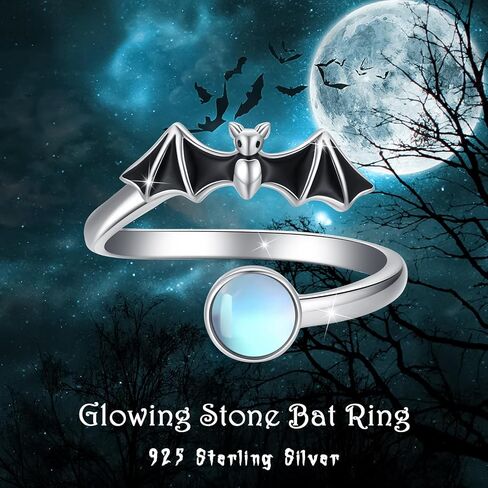 TRISHULA Bat Ring for Women 925 Sterling Silver Adjustable Halloween Bat Spider Open Ring Vampire Bat Spider Thumb Rings Jewelry Gift for Mom Daughter Wife in Kuwait