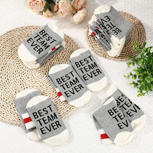 12 Pairs Best Team Ever Socks Employee Appreciation Socks Gift Employee Christmas Gift Thank You Gifts Bulk for Staff Coworkers Teacher Nurse Volunteer Employee Men Women Adults in Saudi Arabia