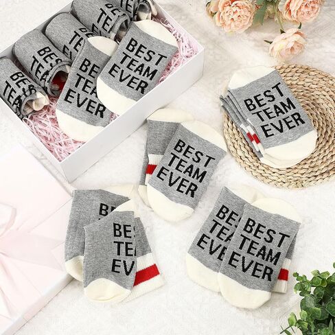 12 Pairs Best Team Ever Socks Employee Appreciation Socks Gift Employee Christmas Gift Thank You Gifts Bulk for Staff Coworkers Teacher Nurse Volunteer Employee Men Women Adults in Saudi Arabia