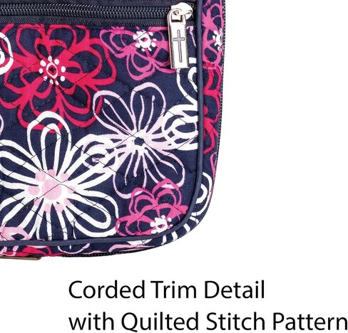 Pink Floral Trust Him Quilted 8.5 x 6.5 Fabric Zippered Bible Cover Case Handle, Thinline in Saudi Arabia