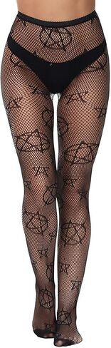 Women fishnet tights black fishnet stockings for women star patterned tights leggings in Saudi Arabia