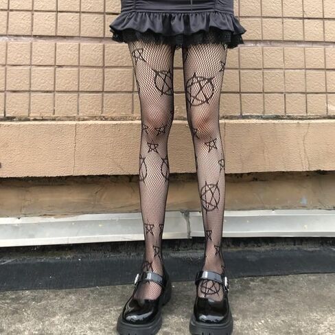 Women fishnet tights black fishnet stockings for women star patterned tights leggings in Saudi Arabia
