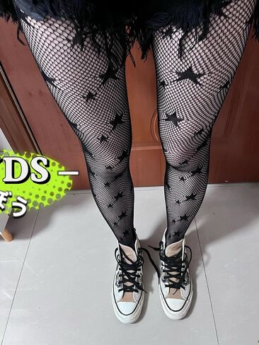 Women fishnet tights black fishnet stockings for women star patterned tights leggings in Saudi Arabia