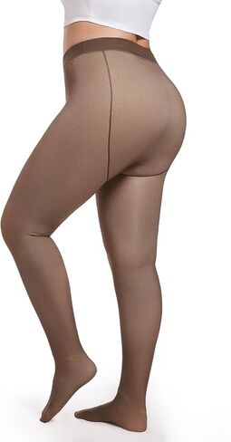 COOTRY Fleece Lined Tights for Women Plus Size Thick Thermal Pantyhose Leggings Warm Winter Sheer Tights in Kuwait