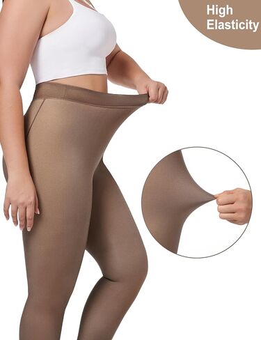 COOTRY Fleece Lined Tights for Women Plus Size Thick Thermal Pantyhose Leggings Warm Winter Sheer Tights in Kuwait