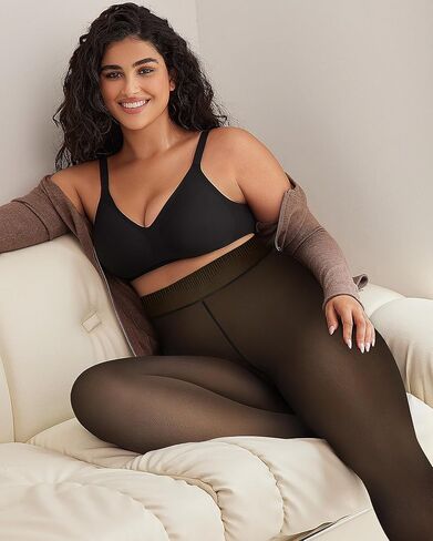 OEAK إمرأة 2 أزواج الصوف مبطن الجوارب طماق شير وهمية شفافة جوارب طويلة الجوارب الحرارية عالية الخصر القدمين كامد أسود 300 جرام S / M in Kuwait