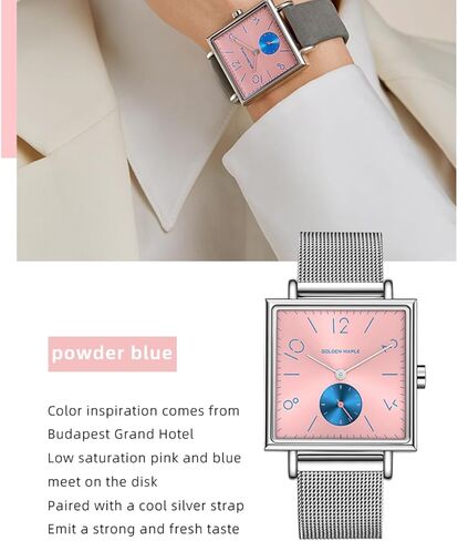 Ladies Watches Swiss Quartz Movement Watches for Women Square Watch - Rainbow Series in Kuwait