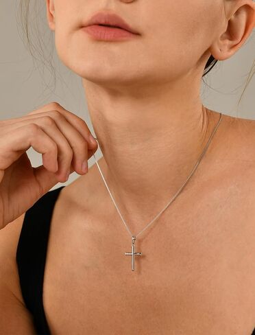 YL Cross Necklace for Women Sterling Silver Plain Cross Pendant Necklace Jewelry Gifts for Men in Saudi Arabia