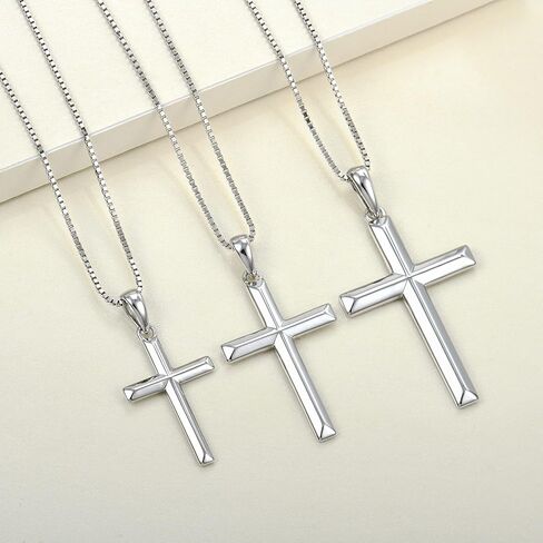 YL Cross Necklace for Women Sterling Silver Plain Cross Pendant Necklace Jewelry Gifts for Men in Saudi Arabia