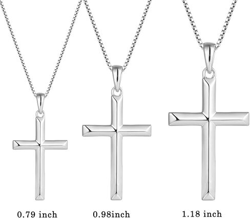YL Cross Necklace for Women Sterling Silver Plain Cross Pendant Necklace Jewelry Gifts for Men in Saudi Arabia