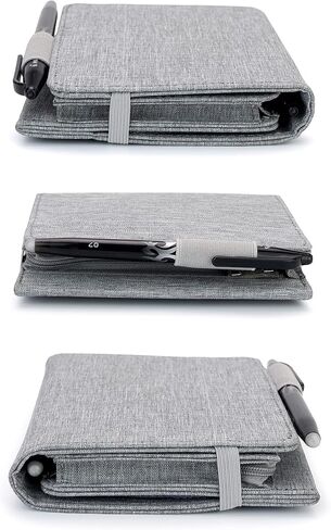 3x5 Inches Index Card Organizer with Pen Loop, Hand Note Card Case, Foldable Business Card Display Stand, Zipper Pouch, Fabric Card Wallet, 5 Index Tabs, Fuchsia in Saudi Arabia