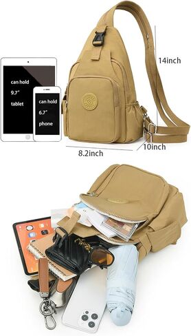 Small Convertible Backpack for Women Sling Bag Purse Anti-theft Travel Bag Casual Nylon Daypack Multipurpose Design Shoulder Bag Fashion Satchel in Saudi Arabia