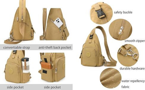 Small Convertible Backpack for Women Sling Bag Purse Anti-theft Travel Bag Casual Nylon Daypack Multipurpose Design Shoulder Bag Fashion Satchel in Saudi Arabia