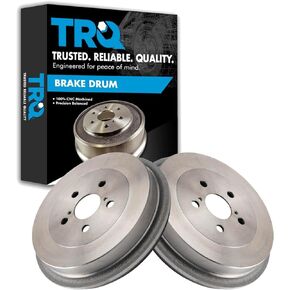 TRQ Driver & Passenger Side Rear Brake Drum Pair Compatible with Toyota Corolla
