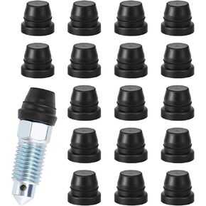 18PCS Car Brake Bleeder Screw Caps, Auto Rubber Grease Fitting Cap Dust Zerk Cover, Car Brake Bleeder Nipple Cap, Universal Brake Caliper Dust Stem Cover for Cars, Motorcycles