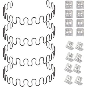 JJDD Carkio Sofa Replacement Springs,4 PCS 20" Spring with 16 PCS S Clips,4.0 Wire Diameter Sofa Spring Repair Kit for Seating In Furniture Interior Decoration, Automotive, or Other Applications