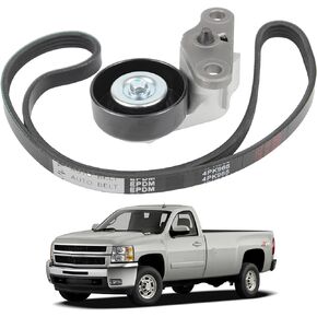 YzusGomumu Car A/C Serpentine Drive Belt Tensioner Kit 90K-38159 Compatible with 1999-2008 Cadillac Escalade Chevrolet Avalanche Silverado Express GMC Sierra H2 Replaces 19311139 38159 ACK040378HD