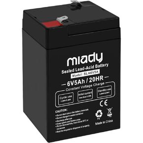 Miady 6V 5Ah Rechargeable Sealed Lead Acid Battery(1 Pack)