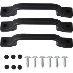 TonGass (3 Pack, Black All Weather Plastic Grab Handle for RV, Trailer, Camper, Cargo Trailer, Boat, Home, House Door Use Camper Door Handle Replacement Outdoor RV Entry Door Assist Handle Bars