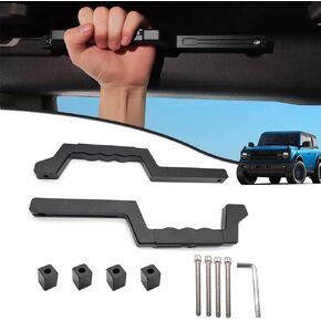 2 pcs Rear Roll Bar Grab Handles Compatible with 2023 2024 New Ford Bronco 2021 2022 4 Door, Aluminum Alloy Grip Handles Bronco Interior Accessories(Black)