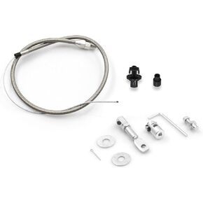 5657 Stainless Adjustable Steel Braided Throttle Cable Kit. 36" in cable 24" Sleeve