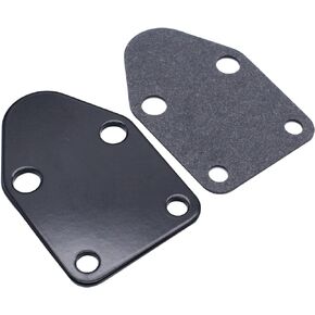 SBC Black Fuel Pump Block Off Plate With Gasket 283 327 350 383 400 SB Chevy