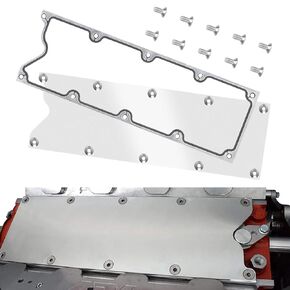 Endxedo LS Gen 3 Valley Pan Cover Plate with Gasket and Seals Low Profile - Aluminum Knock Sensor fit for LSX LS1 LM7 LR4 LQ4 LS6 L59 LQ9 LM4 L33 (Black)