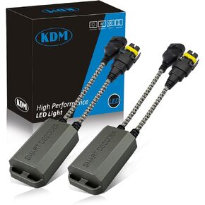 KDM H1 H3 LED Light Decoder Canbus,Anti Flickering Error Free Load Resistor, LED Warning Canceller Resistor Adapter,2Pack
