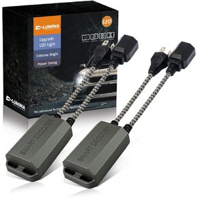 D-Lumina H4 HB2 9003 LED Canbus Decoder Anti-Flicker Harness, LED Bulbs Resistor Error Free Decoder, LED Warning Canceller Capacitors Resistor (1 Pair)
