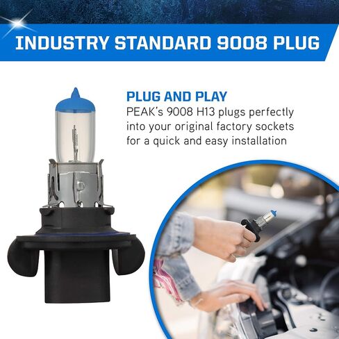 PEAK Power Vision Auto High Performance 9008/H13 65/55W المصابيح الأمامية (عبوتان) in Saudi Arabia