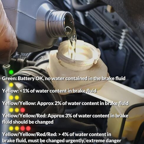 جهاز اختبار سائل الفرامل، قلم اختبار سائل الفرامل مع 5 مصابيح LED، أداة اختبار تشخيص الفرامل التلقائي، متوافق مع سائل الفرامل DOT3 DOT4 in Kuwait