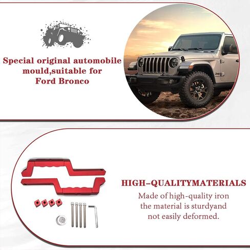 2 pcs Rear Roll Bar Grab Handles Compatible with 2023 2024 New Ford Bronco 2021 2022 4 Door, Aluminum Alloy Grip Handles Bronco Interior Accessories(Black) in Kuwait