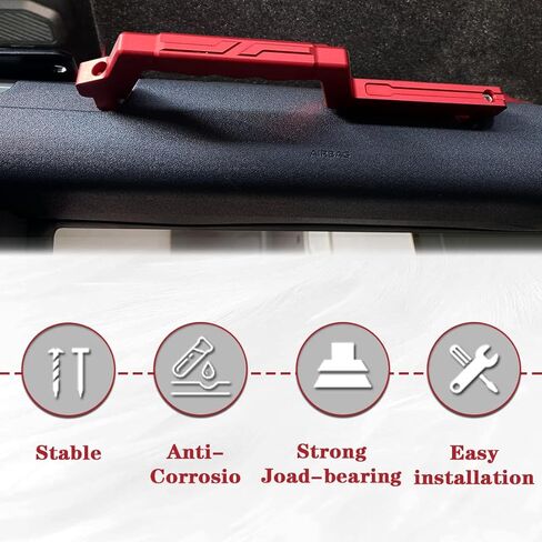 2 pcs Rear Roll Bar Grab Handles Compatible with 2023 2024 New Ford Bronco 2021 2022 4 Door, Aluminum Alloy Grip Handles Bronco Interior Accessories(Black) in Kuwait