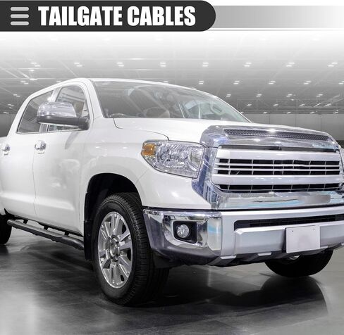 كابلات Motoforti Tailgate، كابلات دعم الباب الخلفي، لسيارة Toyota Tundra 2004-2006، كابلات الباب الخلفي للشاحنة، رفع أشرطة دعم البوابة، رقم 657700C100/65770-0C100، أسود، قطعتان in Kuwait