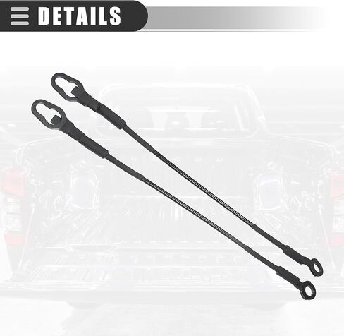 كابلات Motoforti Tailgate، كابلات دعم الباب الخلفي، لسيارة Toyota Tundra 2004-2006، كابلات الباب الخلفي للشاحنة، رفع أشرطة دعم البوابة، رقم 657700C100/65770-0C100، أسود، قطعتان in Kuwait