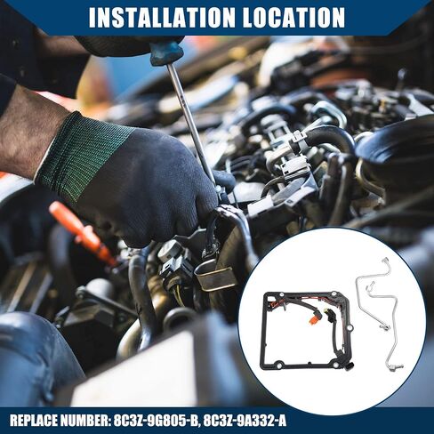 حشية دائرية لمضخة حقن الوقود الداخلية/الديزل من Hihaha لسيارة Ford F250 F350 Super Duty 6.4L للديزل Powerstroke/مع مكونات/متينة/بلاستيك/مجموعة واحدة/أسود in Kuwait