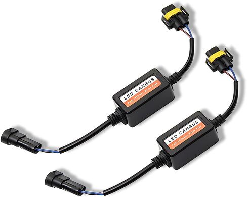 2 PCS Car 9006/HB4/9012 LED Decoder, Radio Audio Led Filter, Warning Error Fault Decoder to Fix Bulb On and Off Problem, Universal LED Light System Anti-Flicker Harness Adapter for Car (Black) in Saudi Arabia