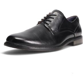Gunnar and Troy Thorsson Oxford Mens Dress Shoes | PU Leather Shoes for Men | Classic Wingtip Oxford for Men | Cushioned Dual Density Footbed Tuxedo Shoes | Ironhide Black