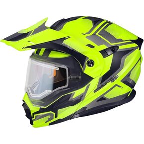 ScorpionEXO AT950 Cold Weather Adventure Snowmobile Modular Helmet Electric Shield with Breath Box DOT Approved Ellwood (Phantom - Small)