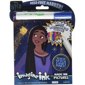 Disney Wish 20-page Imagine Ink Magic Ink Coloring Book with Mess Free Marker, Disney's 100th Anniversary, Bendon 47918