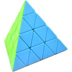 4x4 Pyraminx Cube 4x4x4 Pyramid Magic Speed Cube Stickerless Triangle Puzzle Cube Brain Teasers Puzzle Toys for Kids