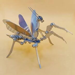 3D Stereoscopic Metal Puzzle Model Assembly Three-Dimensional Puzzle Creative Ornament DIY Puzzle Lover Mental Challenge Festive Party Birthday Creative Gift Ideas (Mantis)(Need Assembly)