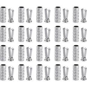 uxcell Pendant Bell Style Shoelace Tips, Metal Shoelace Head, Cylindrical Tips Cords End Metal Replacement for Shoestring