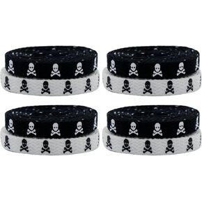 Holibanna 4 Pairs Skull Printed halloween shoe laces flat shoe laces party shoe laces Shoe Laces Halloween