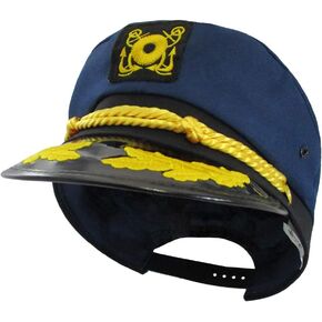 Yacht Skipper Hat Ship Captain Cap Costume Sailor Boat Ship Captains,Navy,Adjustable