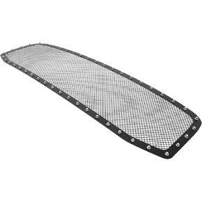 APS Premium Stainless Steel Black Rivet Stud Mesh Grille with Shell Compatible with Dodge Ram 1500 2006-2008 & 06-09 2500 3500 Main Upper N19-P8135LD